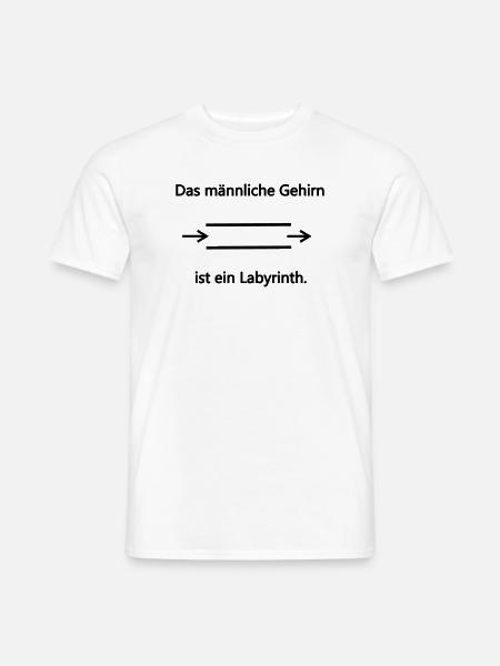 Labyrinth maennlich - Männer T-Shirt - Weiß