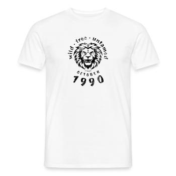 35. Geburtstag Sauvage, libre et indompté depuis 10/1990 - T-shirt homme - blanc - Devant - AI Model Male 178 dark (178cm)