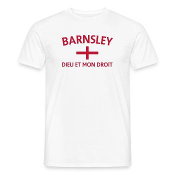 Barnsley emblem England flag - Men's T-Shirt - white - Front - AI Model Male 178 dark (178cm)