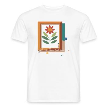 fleur dans le cadre photo amour - T-shirt homme - blanc - Devant - AI Model Male 178 dark (178cm)