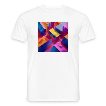 Neon 3D Blöcke bunt mit glänzendem Effekt - Männer T-Shirt - Weiß - Vorne - AI Model Male 178 dark (178cm)