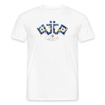 Ojio-The Originals onlyTropiques Colorés Abstraits - T-shirt homme - blanc - Devant - AI Model Male 178 dark (178cm)