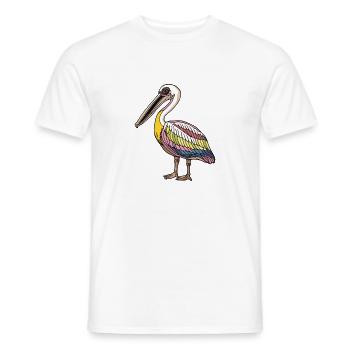 Pélican Oiseau Halloween Bande Dessinée Drôle - T-shirt homme - blanc - Devant - AI Model Male 178 dark (178cm)