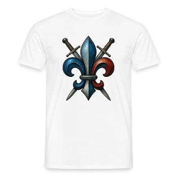 Fleur de Lys - France - T-shirt homme - blanc - Devant - AI Model Male 178 dark (178cm)