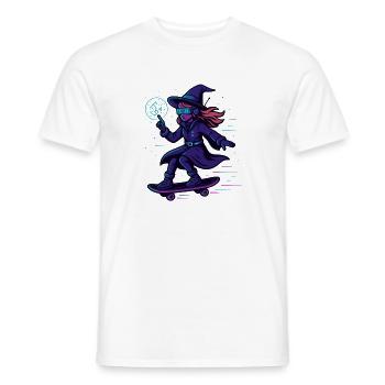 Neon witch sur le skateboard - T-shirt homme - blanc - Devant - AI Model Male 178 dark (178cm)