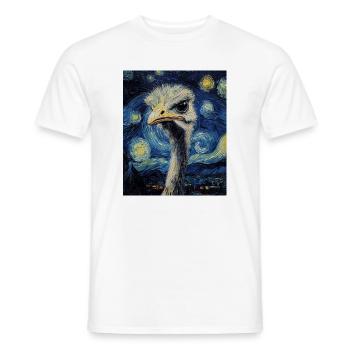 Strauß ostrich Vogel Van Gogh Style Starry Night - Männer T-Shirt - Weiß - Vorne - AI Model Male 178 dark (178cm)