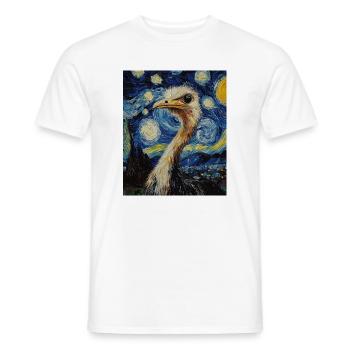 Strauß ostrich Vogel Van Gogh Style Starry Night - Männer T-Shirt - Weiß - Vorne - AI Model Male 178 dark (178cm)