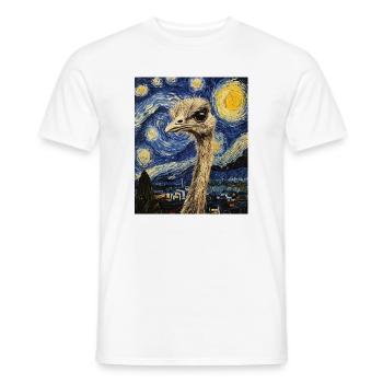 Strauß ostrich Vogel Van Gogh Style Starry Night - Männer T-Shirt - Weiß - Vorne - AI Model Male 178 dark (178cm)