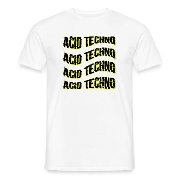 Glitch Acid Techno Wiederholt Neon - Männer T-Shirt - Weiß - Vorne - AI Model Male 178 dark (178cm)