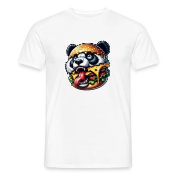 Mignon Panda Halloween Cheeseburger Monster Dessin animé - T-shirt homme - blanc - Devant - AI Model Male 178 dark (178cm)