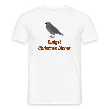 Tauben-Budget-Weihnachtsessen - Männer T-Shirt - Weiß - Vorne - AI Model Male 178 dark (178cm)