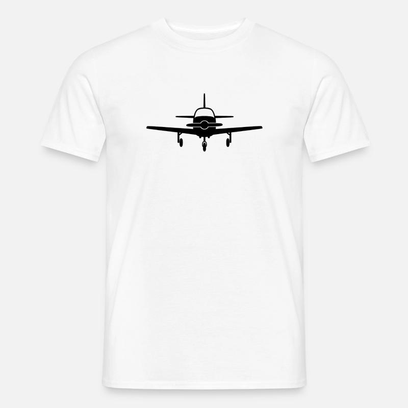 Frontale Flugzeug Silhouette - Männer T-Shirt - Weiß