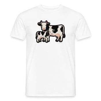 Cow and calf – love in black and white - Men's T-Shirt - white - Front - AI Model Male 178 dark (178cm)