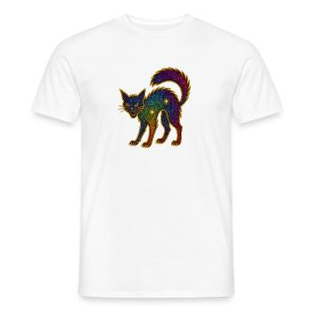 Galaktische Glitzerkatze zu Halloween - Männer T-Shirt - Weiß - Vorne - AI Model Male 178 dark (178cm)