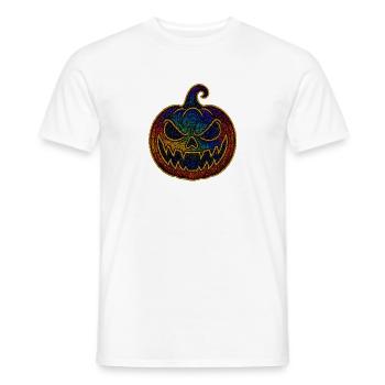 Glittering Rainbow Pumpkin for Halloween - Men's T-Shirt - white - Front - AI Model Male 178 dark (178cm)