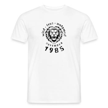 40. Geburtstag Sauvage, libre et indompté depuis 11/1985 - T-shirt homme - blanc - Devant - AI Model Male 178 dark (178cm)
