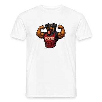 Muskelhund Fitness Power Design - Männer T-Shirt - Weiß - Vorne - AI Model Male 178 dark (178cm)