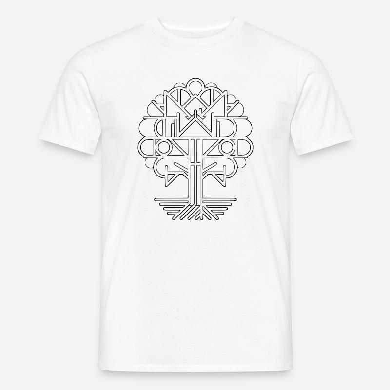 Geometrischer Lebensbaum | Modernes Logo Design - Männer T-Shirt - Weiß