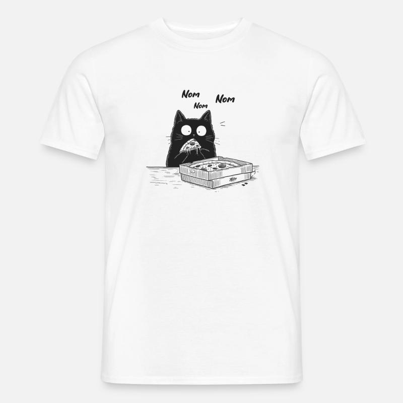 Nom Nom Cat - Miesten T-paita - valkoinen