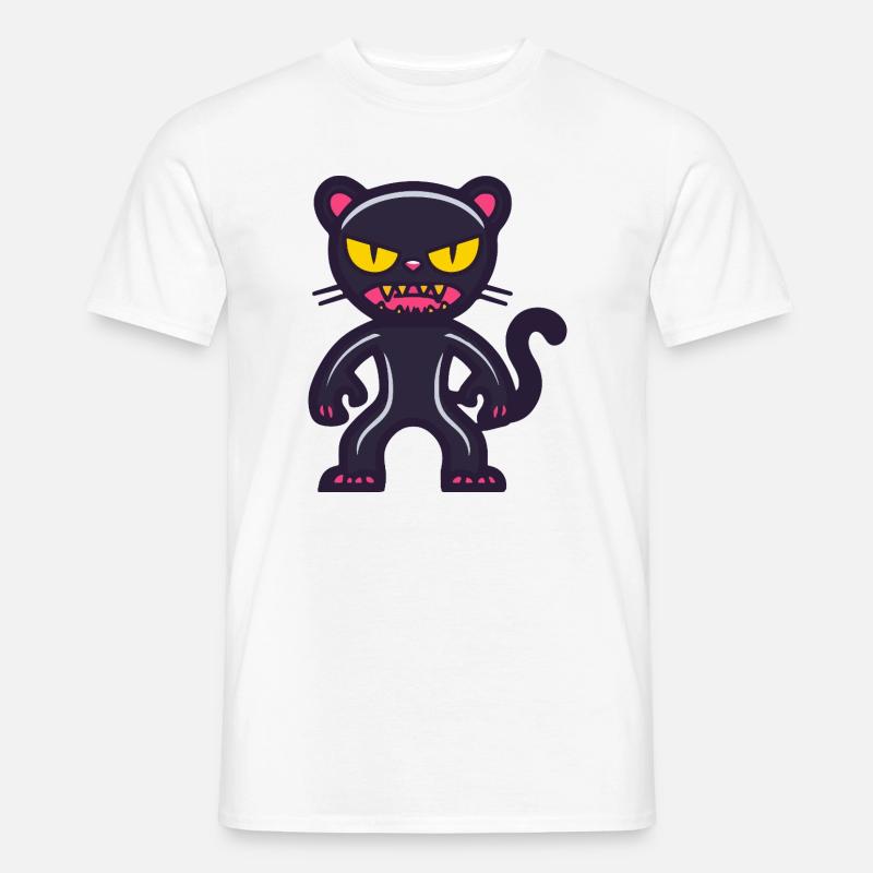 Panther Halloween Comic Lustig - Männer T-Shirt - Weiß