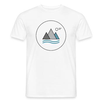 Bergsee Silhouette mit Wellen - Männer T-Shirt - Weiß - Vorne - AI Model Male 178 dark (178cm)