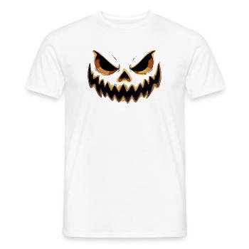 Grim Pumpkin Face for Halloween Boo - Men's T-Shirt - white - Front - AI Model Male 178 dark (178cm)