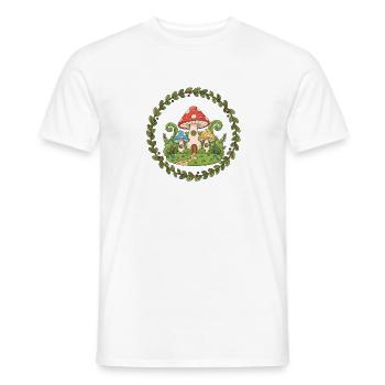 Waldpilzhaus Kranz - Männer T-Shirt - Weiß - Vorne - AI Model Male 178 dark (178cm)