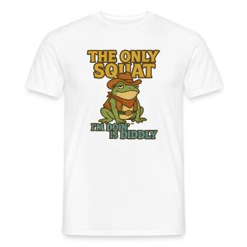Cowboy Frosch Hocke Wortspiel - Männer T-Shirt - Weiß - Vorne - AI Model Male 178 dark (178cm)