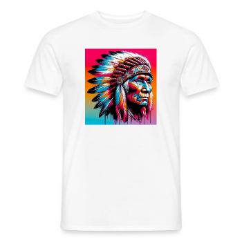 American Indian American - Men's T-Shirt - white - Front - AI Model Male 178 dark (178cm)