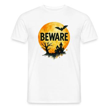 Maison hantée effrayante pour Halloween - T-shirt homme - blanc - Devant - AI Model Male 178 dark (178cm)