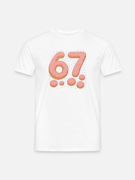Süße 67 Donut-Typografie-Feier - Männer T-Shirt - Weiß