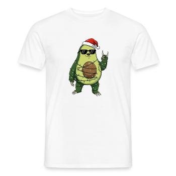 Sweet Avocado with Santa Claus Fairy Lights - Men's T-Shirt - white - Front - AI Model Male 178 dark (178cm)