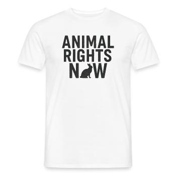 Animal Rights Now Statement Typography - Men's T-Shirt - white - Front - AI Model Male 178 dark (178cm)
