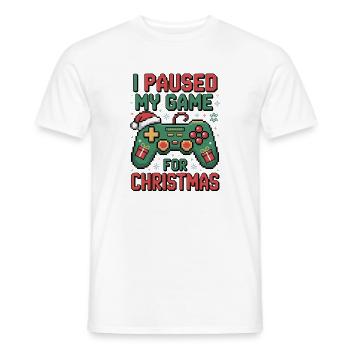 Pausiertes Spiel Weihnachten Gaming Weihnachten - Männer T-Shirt - Weiß - Vorne - AI Model Male 178 dark (178cm)