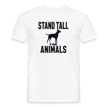 Stand Tall for Animals Dog Silhouette - Men's T-Shirt - white - Front - AI Model Male 178 dark (178cm)