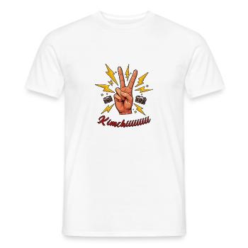 Sag Kimchiiiiii – Victory Hand Korea Fun Design - Men's T-Shirt - white - Front - AI Model Male 178 dark (178cm)