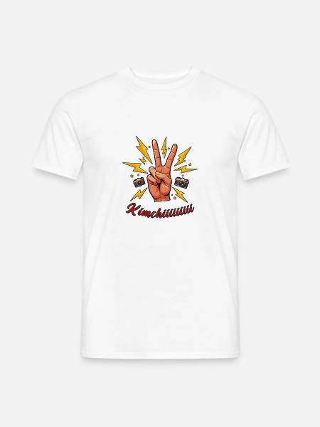 Sag Kimchiiiiii – Victory Hand Korea Fun Design - Männer T-Shirt - Weiß