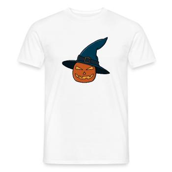 Witch Hat Pumpkin Jack O Lantern - Men's T-Shirt - white - Front - AI Model Male 178 dark (178cm)