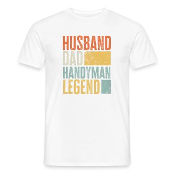 Husband Dad Handyman Legend Retro Craftsman - Men's T-Shirt - white - Front - AI Model Male 178 dark (178cm)