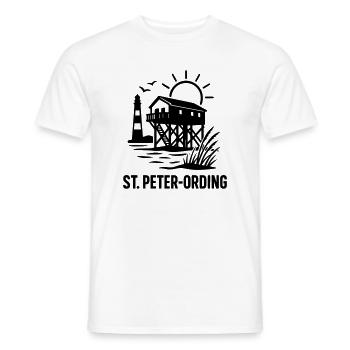 st peter-ording - Männer T-Shirt - Weiß - Vorne - AI Model Male 178 dark (178cm)
