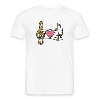 Herz Melodie Glitzer Gold - Männer T-Shirt - Weiß - Vorne - AI Model Male 178 dark (178cm)