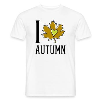Cœur dans la feuille d’automne - T-shirt homme - blanc - Devant - AI Model Male 178 dark (178cm)