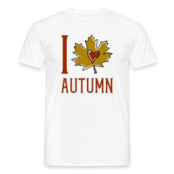 Autumn Leaf Heart Motif - Men's T-Shirt - white - Front - AI Model Male 178 dark (178cm)