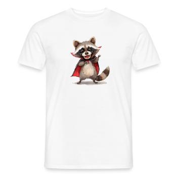 Drôle de raton laveur Dracula - Design d’Halloween - T-shirt homme - blanc - Devant - AI Model Male 178 dark (178cm)