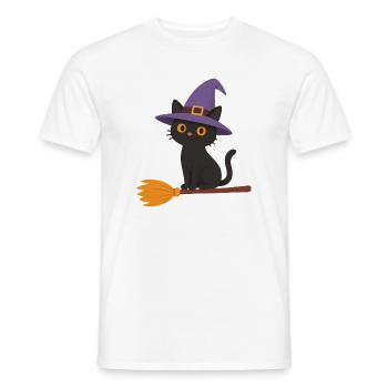 Hexe auf Besen - Männer T-Shirt - Weiß - Vorne - AI Model Male 178 dark (178cm)