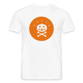 Jolly Roger Halloween Vampire Pumpkin White Orange - Men's T-Shirt - white - Front - AI Model Male 178 dark (178cm)