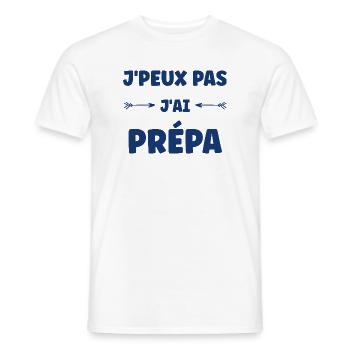 J'peux pas j'ai prépa - T-shirt homme - blanc - Devant - AI Model Male 178 dark (178cm)