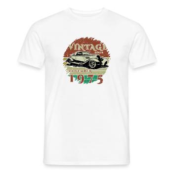 50ème Anniversaire - Classique - Millésime depuis 11/1975 - T-shirt homme - blanc - Devant - AI Model Male 178 dark (178cm)