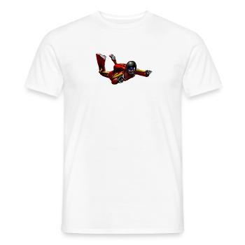 Parachutiste rouge en saut - T-shirt homme - blanc - Devant - AI Model Male 178 dark (178cm)