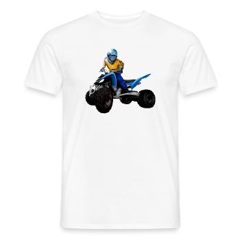 Quad Action Driver in Yellow Blue - Men's T-Shirt - white - Front - AI Model Male 178 dark (178cm)